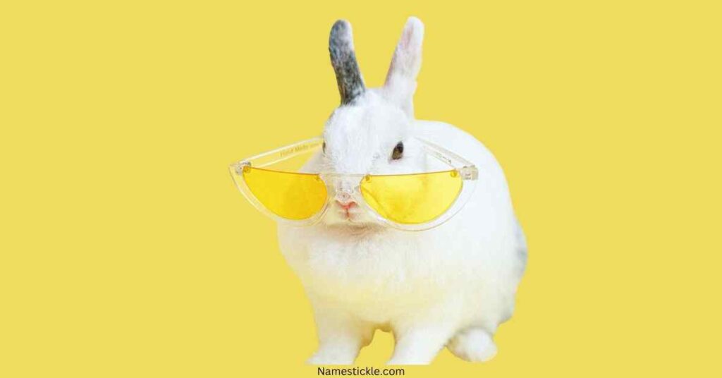 silly rabbit with glasses on eyes